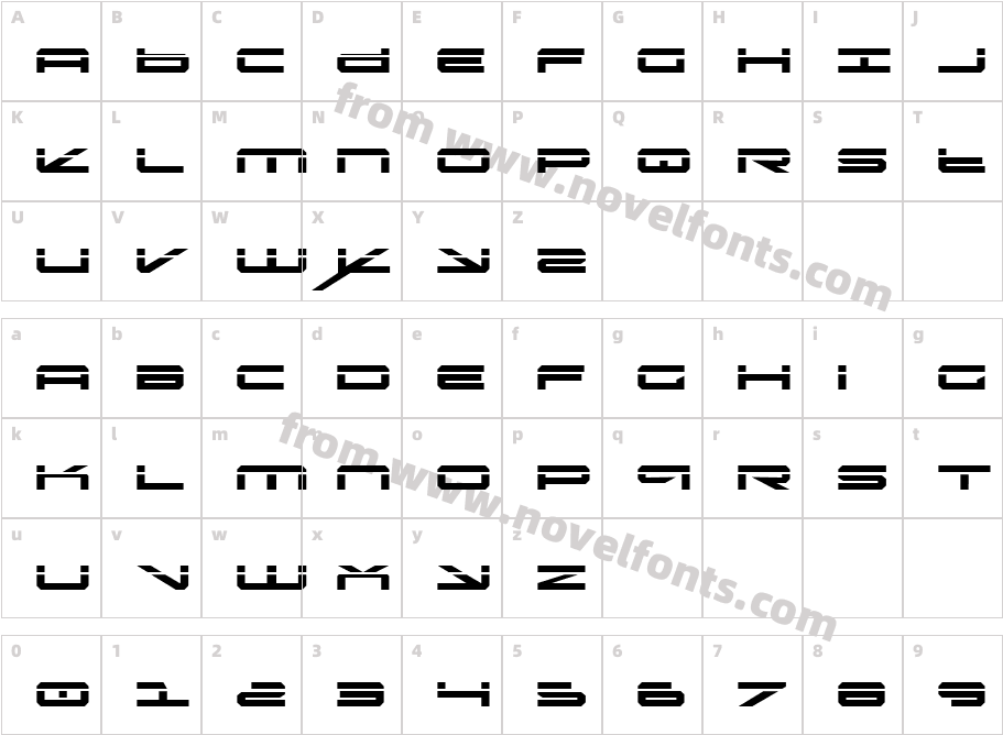 Oramac LaserCharacter Map