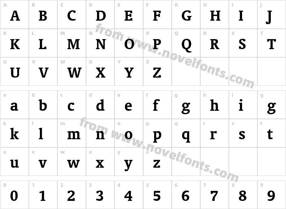 Oranda Bold BTCharacter Map