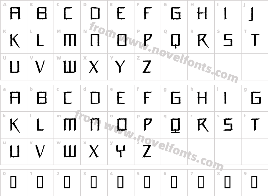 Orchidee MediumCharacter Map