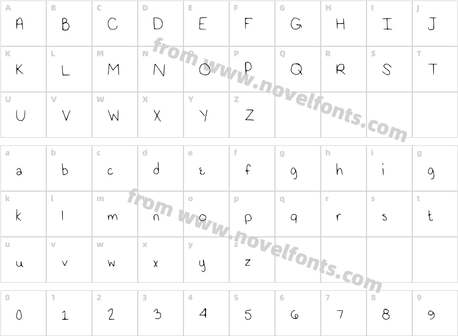 OrionFontCharacter Map