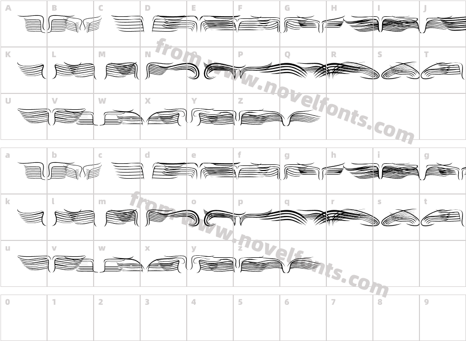 Ornamental Wings RegularCharacter Map