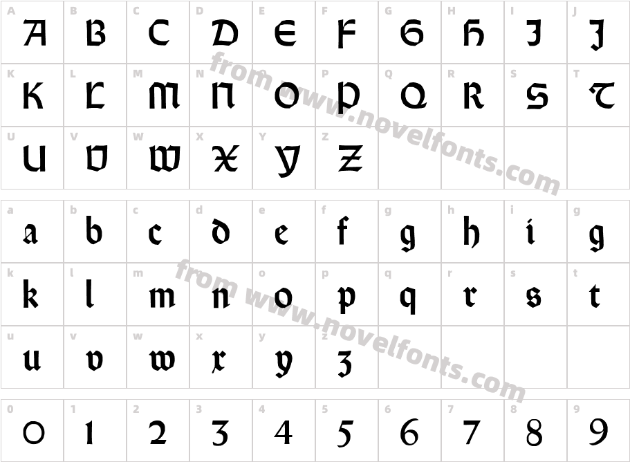 Orotund HeavyCharacter Map