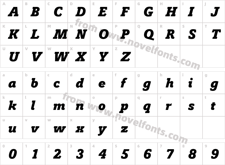 OsirisBQ-BoldItalicCharacter Map