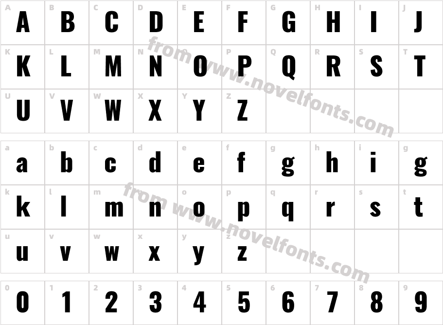 Oswald HeavyCharacter Map