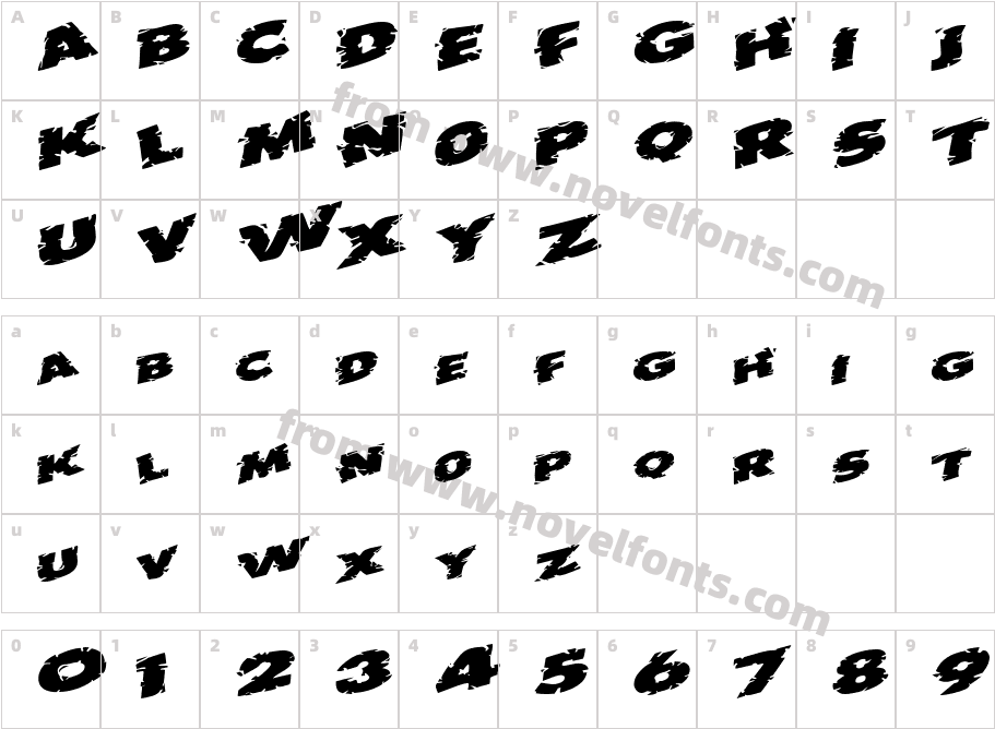 OutbackOutaControlSCapsSSK BoldCharacter Map