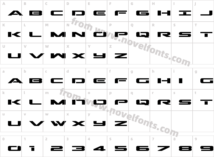 Outrider Expanded BoldCharacter Map