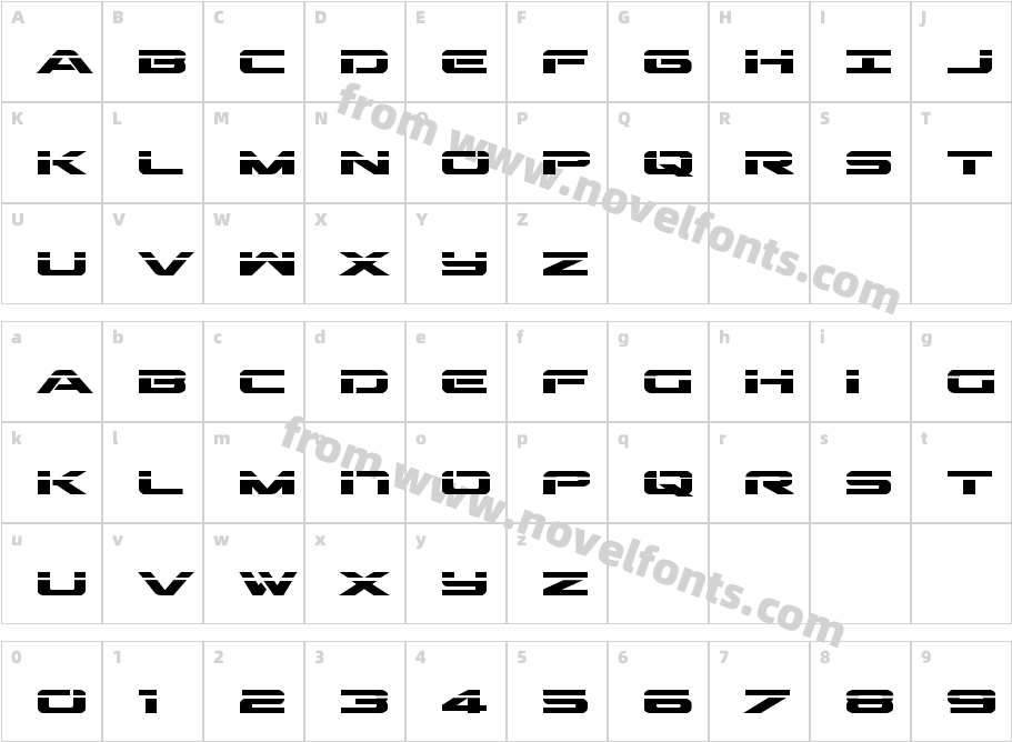 Outrider Laser BoldCharacter Map