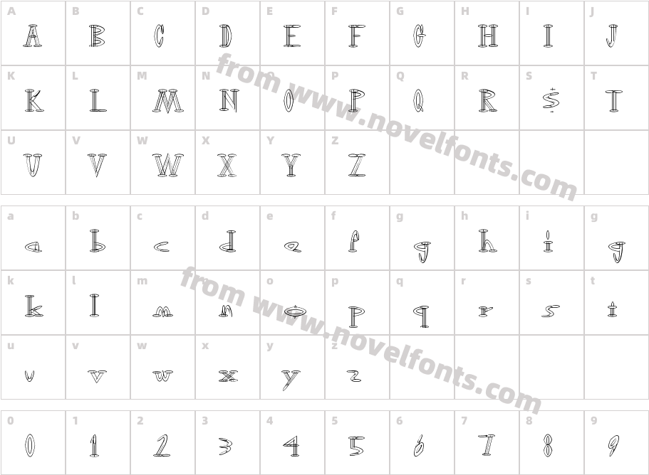 OutwestLight RegularCharacter Map