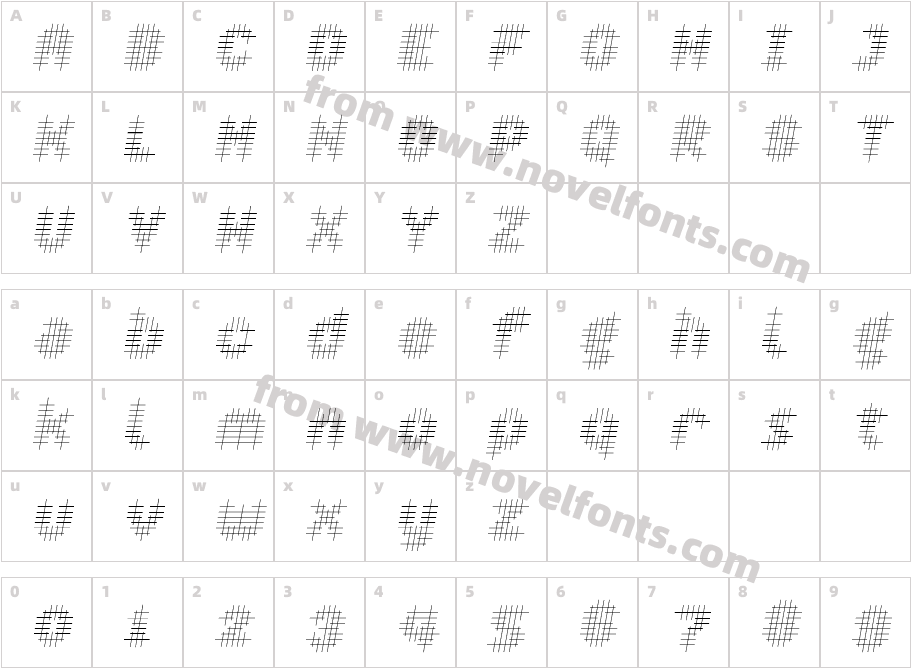 Overcross ExtraLightObliqueCharacter Map