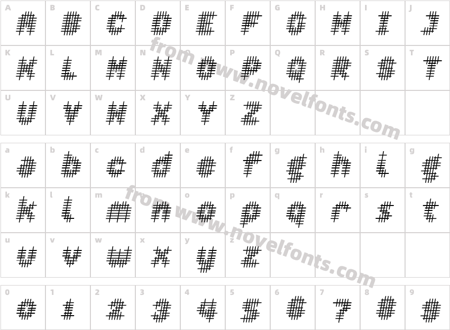 Overcross ObliqueCharacter Map