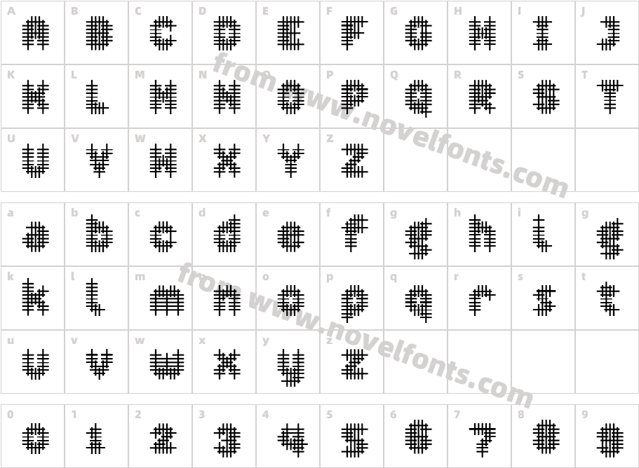 Overcross SemiBoldCharacter Map