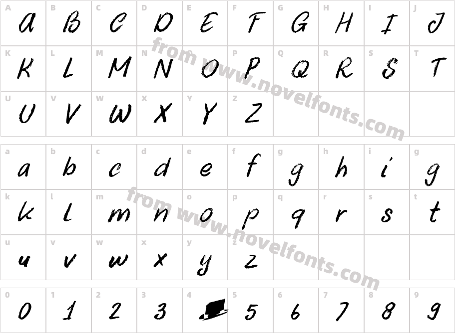 DK Uncle Oscar ItalicCharacter Map