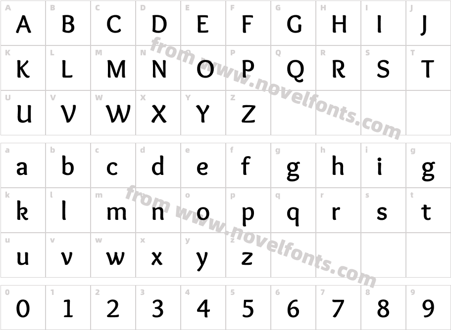 Overlock-BoldCharacter Map