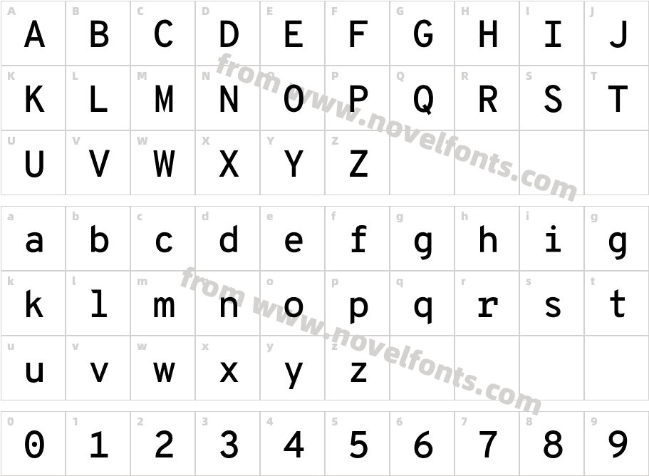 Overpass Mono SemiBoldCharacter Map