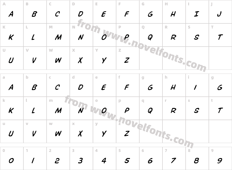 Overstreet Bible ItalicCharacter Map