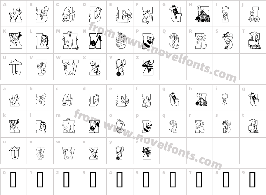 Abcdaire EnfantinCharacter Map