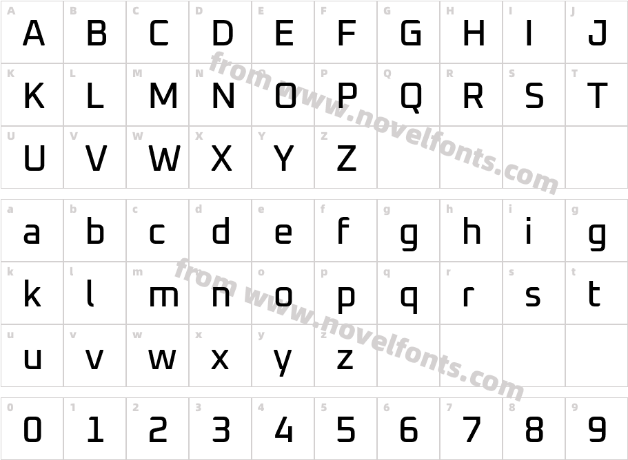 Oxanium MediumCharacter Map