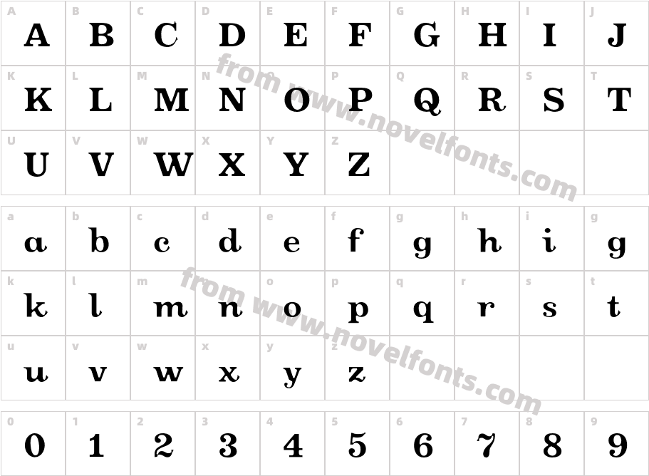 Oxtail-BoldCharacter Map