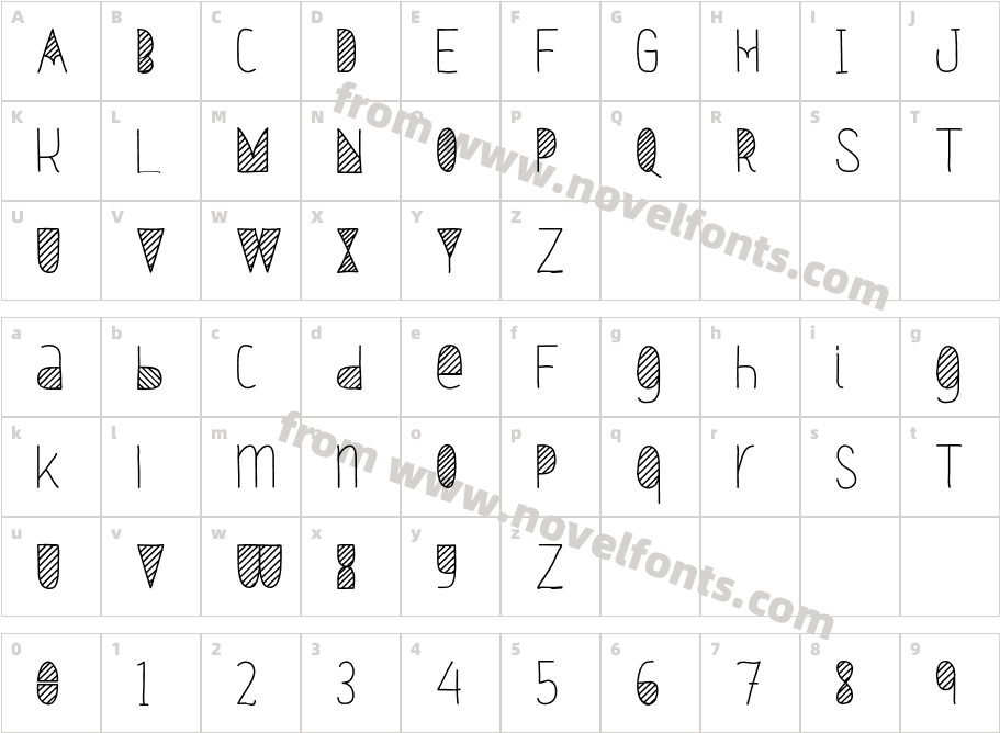 Oxymorons BoldCharacter Map