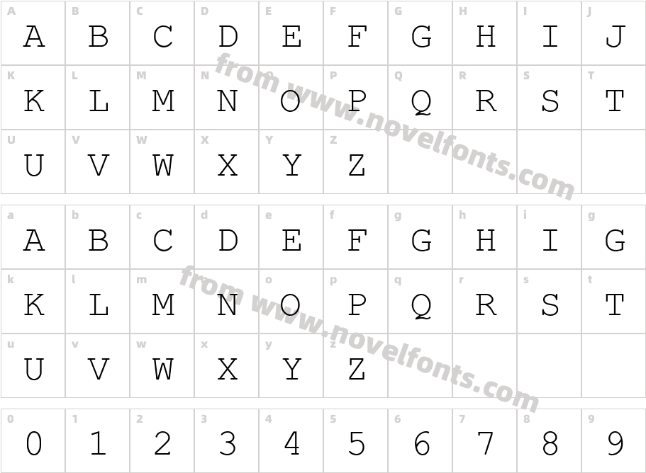 .VnCourier NewHCharacter Map