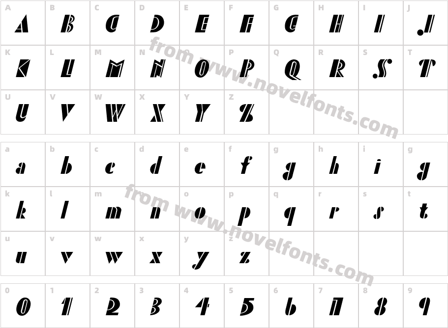 P22SinelCharacter Map