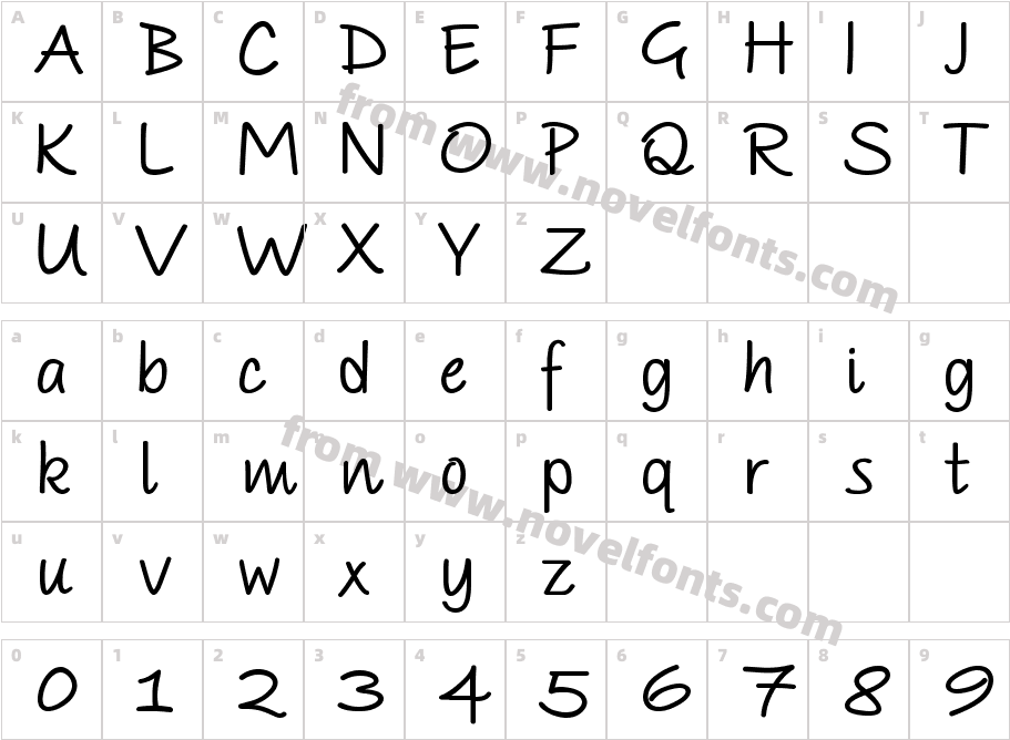 PAROLE Script Bold DemoCharacter Map