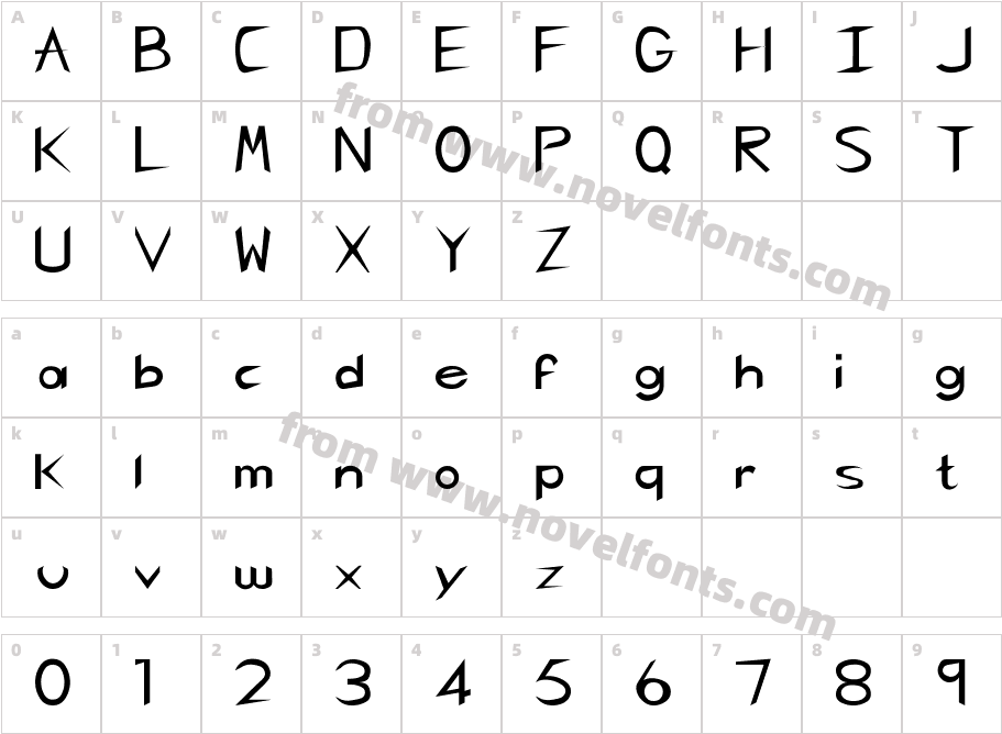 PCGregorianKKCharacter Map