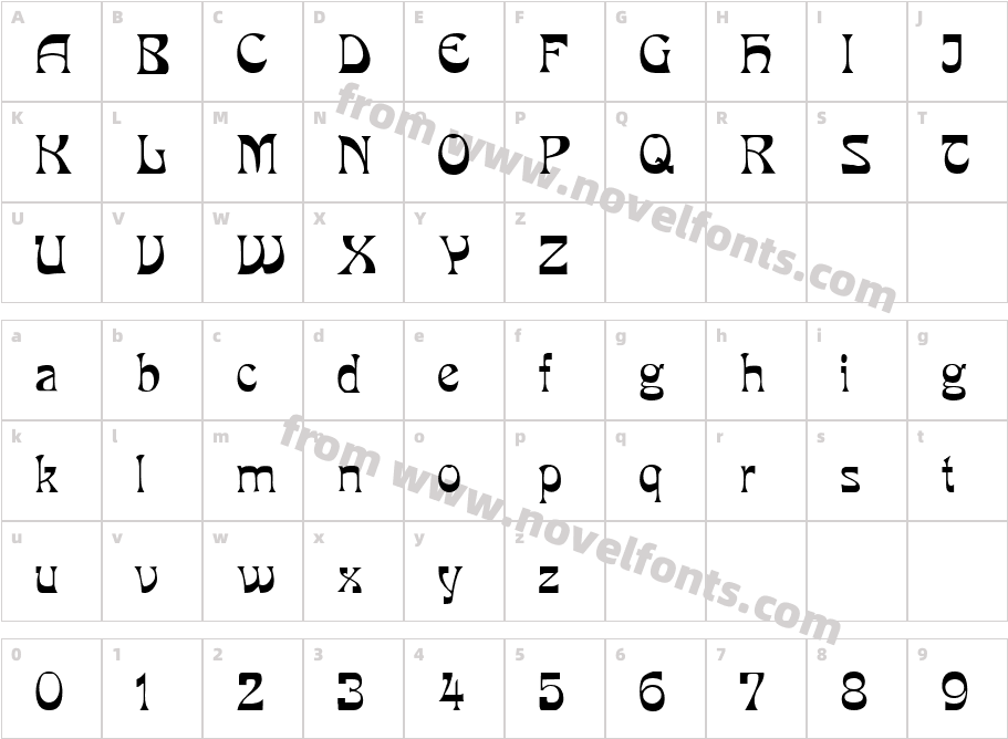 PCMIra RegularCharacter Map