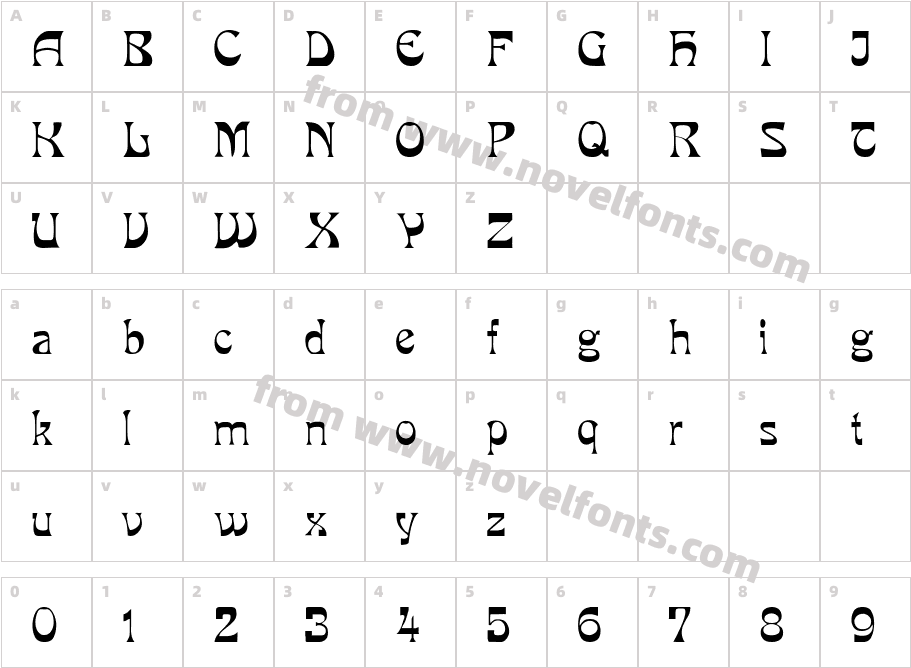 PCMIra-Character Map