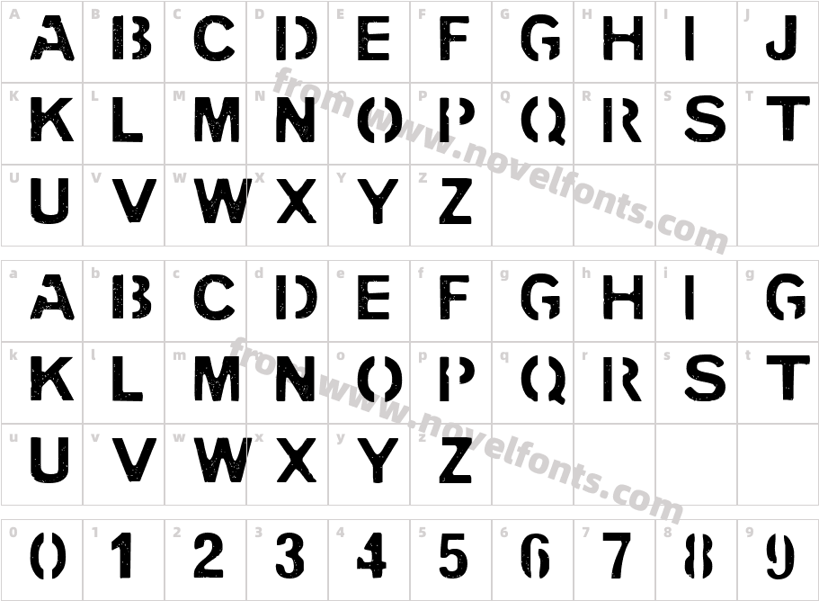 PENCIL STENCILCharacter Map