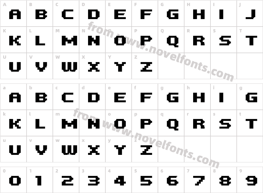 PF Tempesta Five BoldCharacter Map