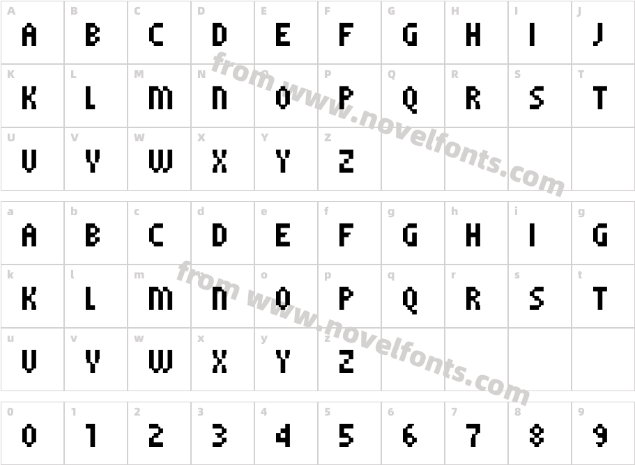 PF Tempesta Five CompressedCharacter Map