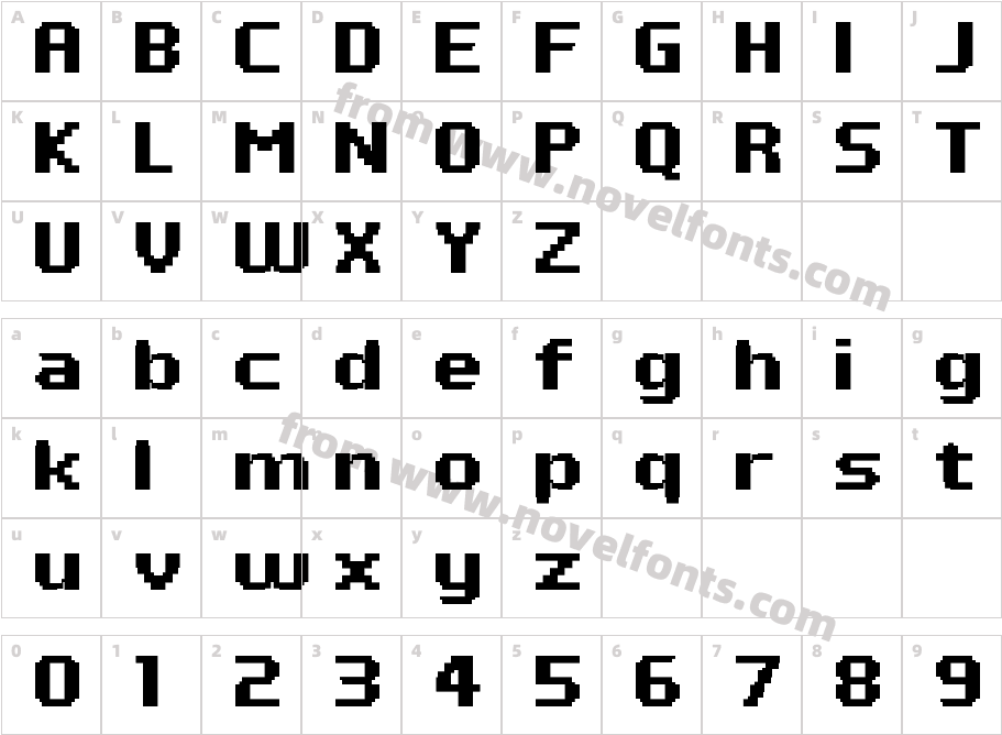 PF Tempesta Seven BoldCharacter Map