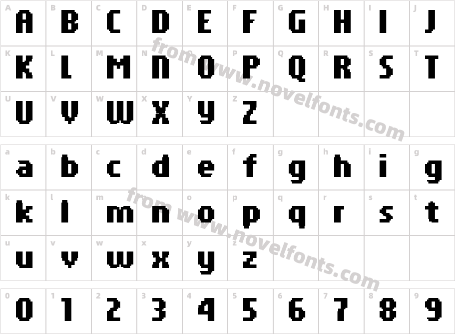 PF Tempesta Seven Compressed BoldCharacter Map