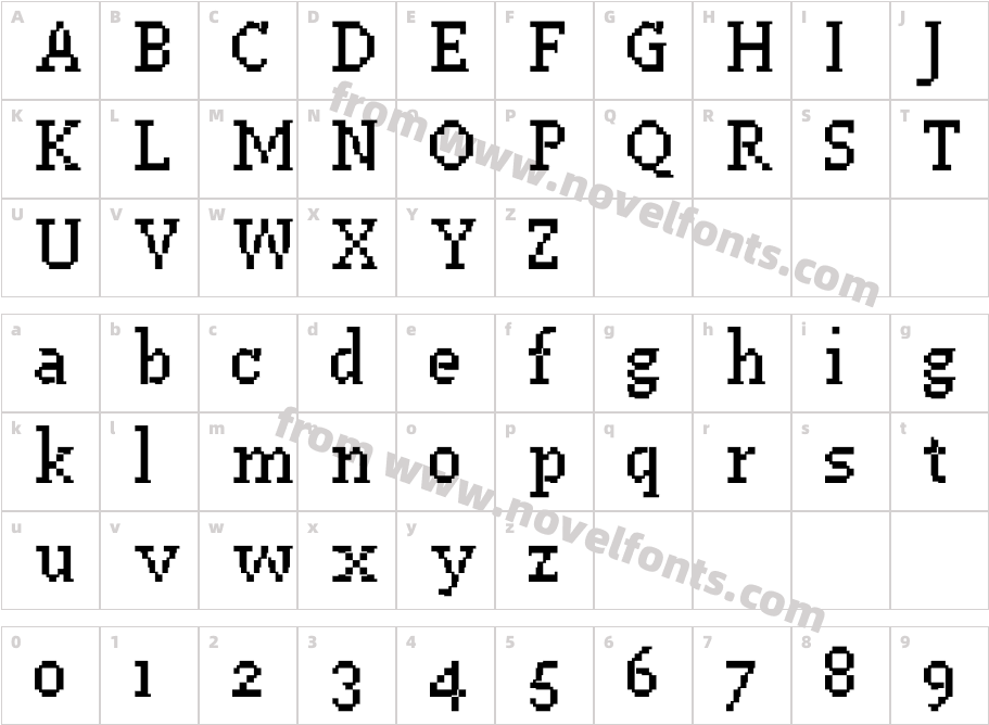 PF Westa Seven CondensedCharacter Map