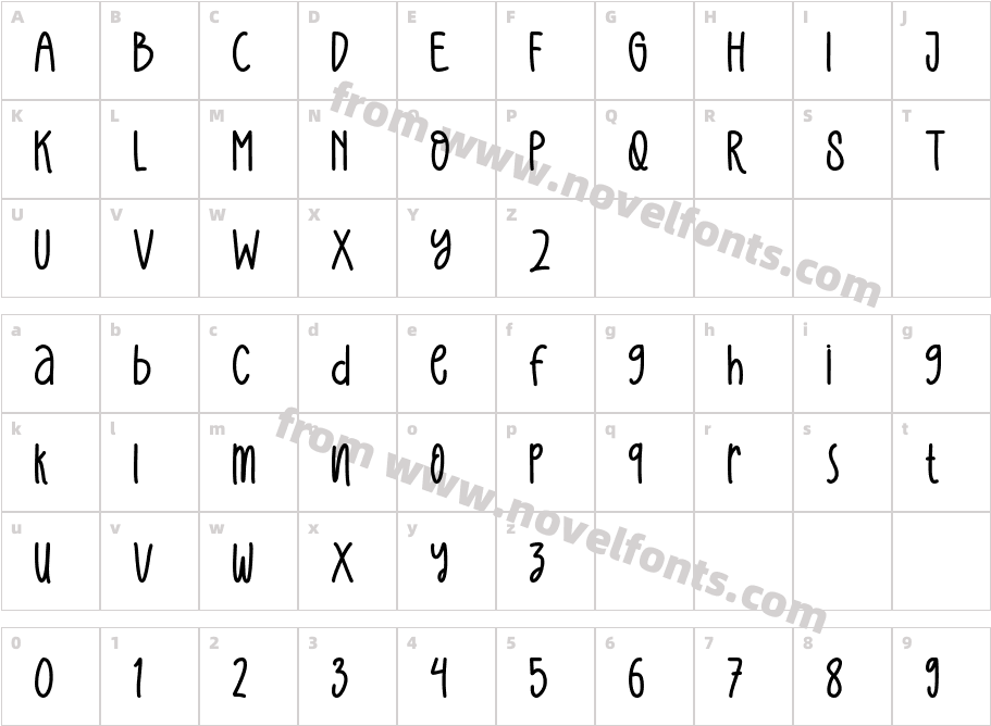 PISANG KEJUCharacter Map