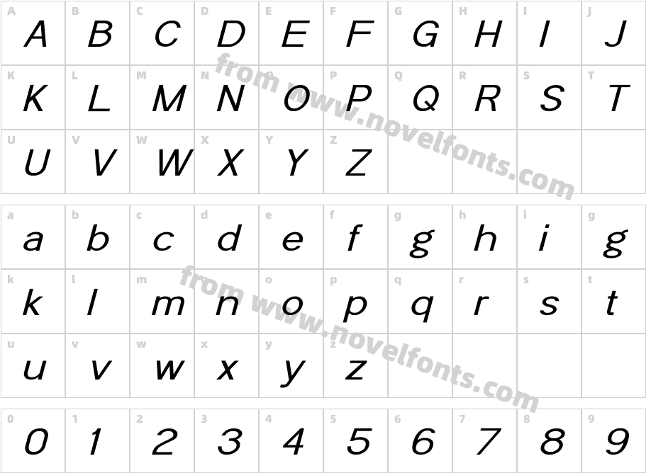 POE Sans Pro Expanded ItalicCharacter Map