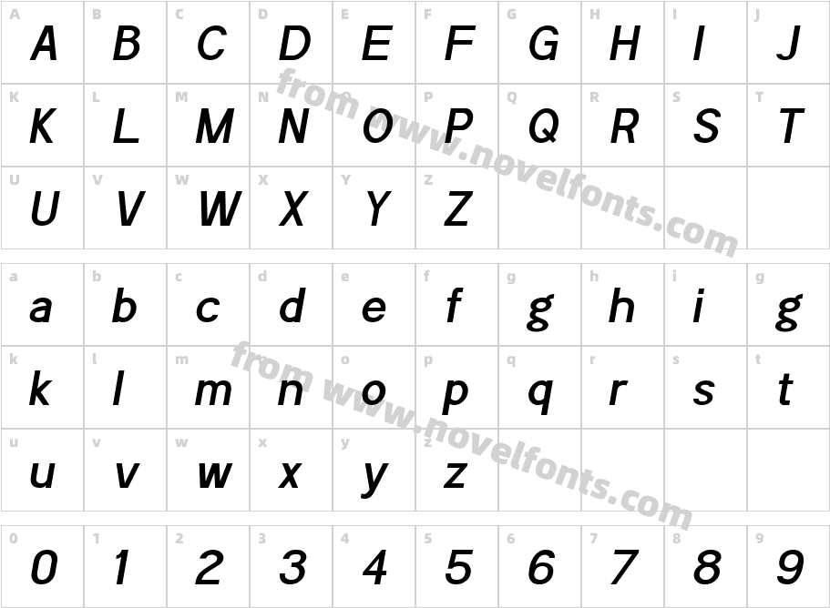 POE Sans Pro Semi-bold ItalicCharacter Map