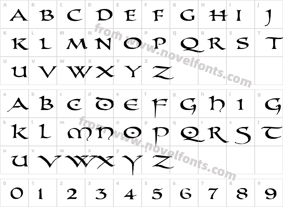 PR Uncial Alt Caps 2Character Map