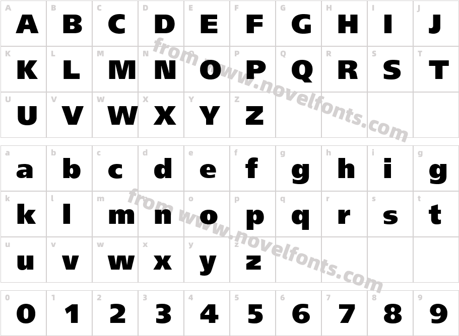 PT FreeSet Black CyrillicCharacter Map