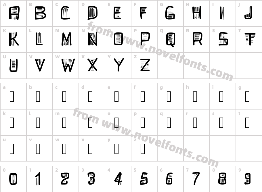 PWBeardfontCharacter Map