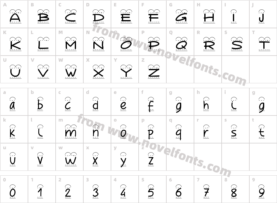 PWBroderieCharacter Map