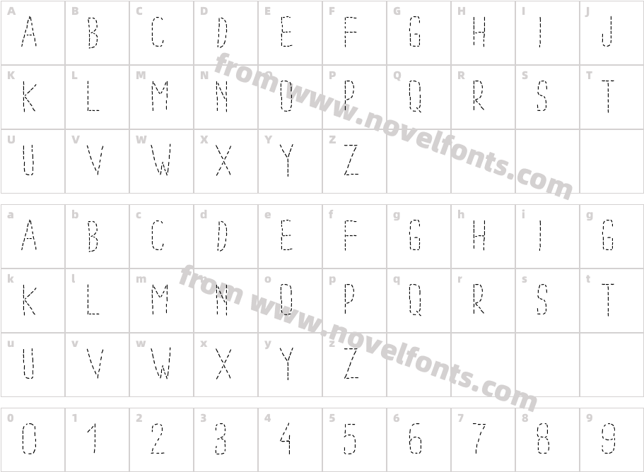 PWDottedFontCharacter Map