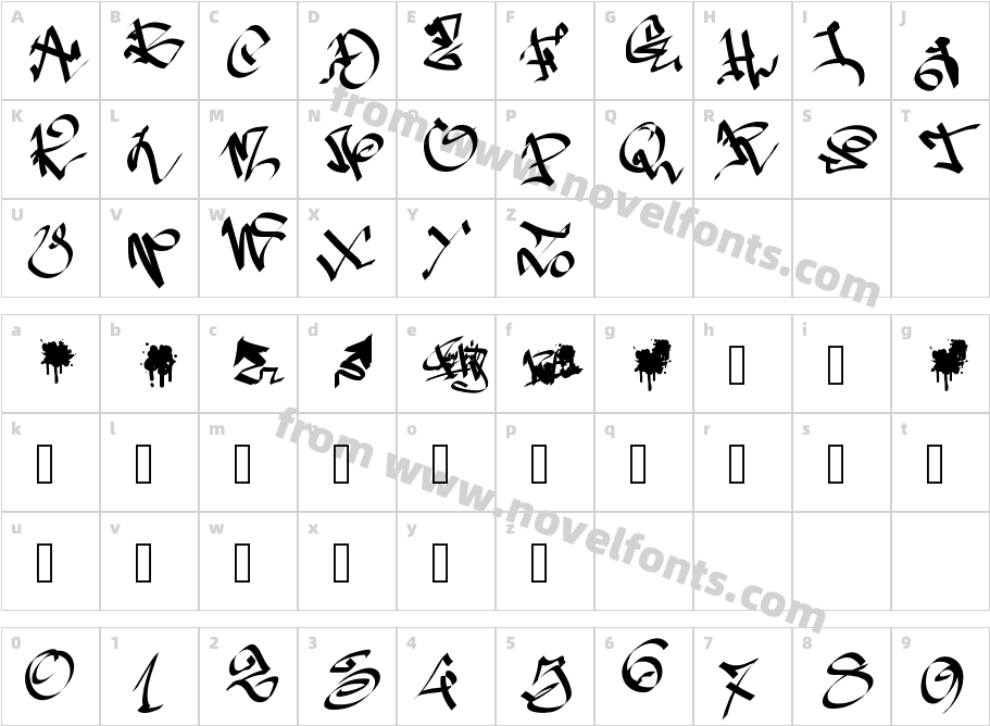 PWGraffitiCharacter Map