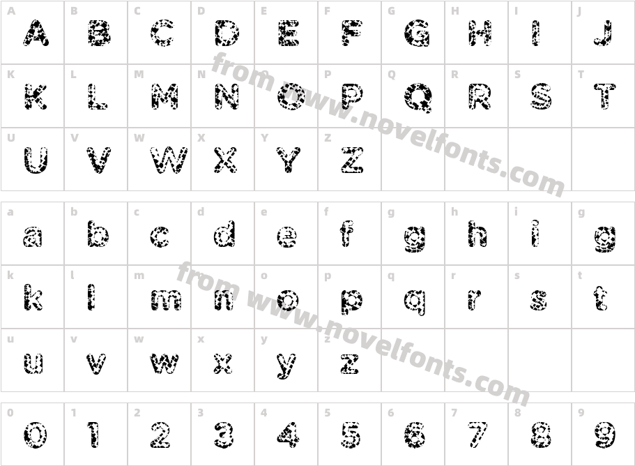 Pabellona (A) SímplexCharacter Map