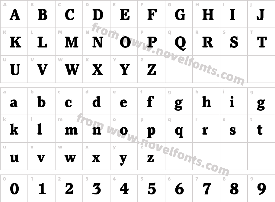 Pacella ITC Std BlackCharacter Map