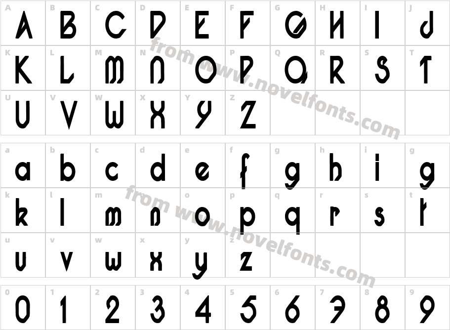 Pacotillenarrow boldCharacter Map