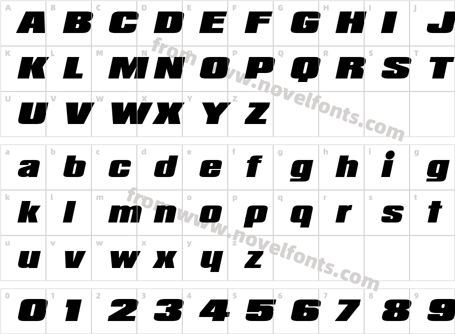 Padaloma ItalicCharacter Map