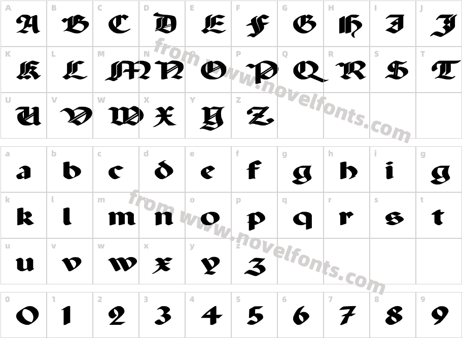 Paganini Wd BoldCharacter Map