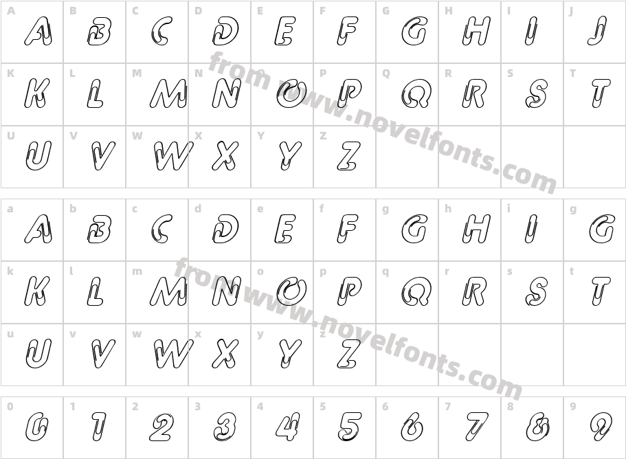 PageClips ItalicCharacter Map